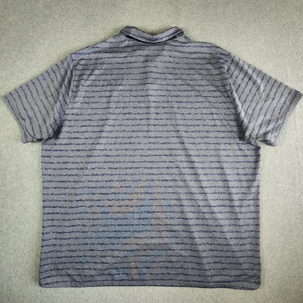 Nike Dri-Fit Vapor Golf Polo Mens XXL Blue Stripe Performance Short Sleeve Shirt